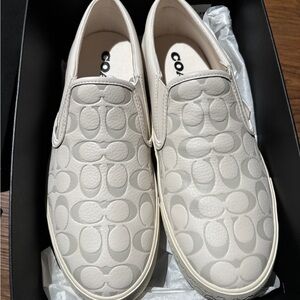 Coach white and grey Slip-Ons